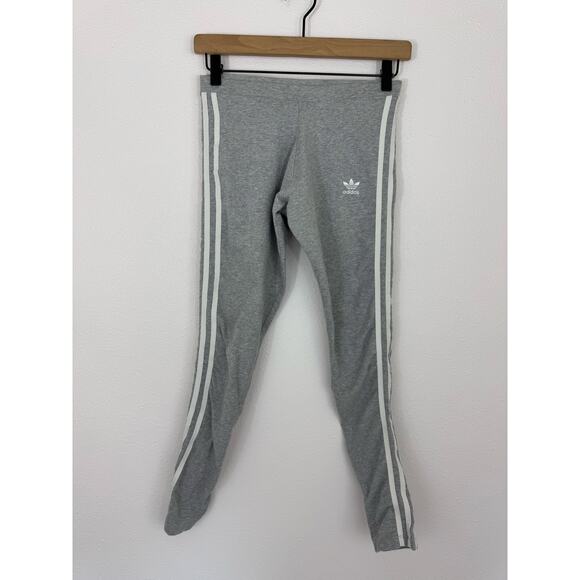 Adidas Originals 3-Stripes Gray Leggings Size Small - Picture 1 of 5
